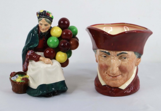 Royal Doulton, Toby Jug and Figurine