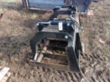 Skid steer quick attach grapple. Dual cylinder. Used but in good condition.