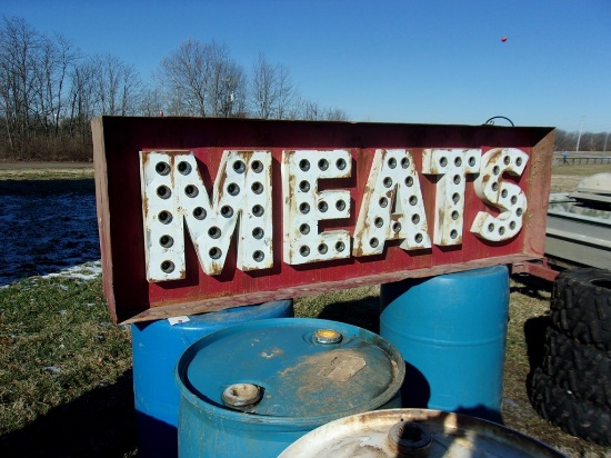 antique meat sign
