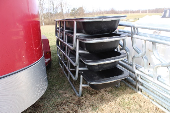 (4) Plastic Feed Troughs