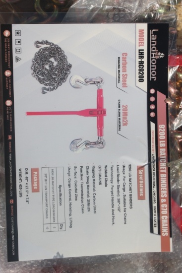 9200LB Ratchet Binders & 3/8" G70 Chains