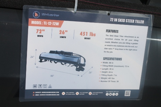 Wolverine Tl-12-72W Tiller