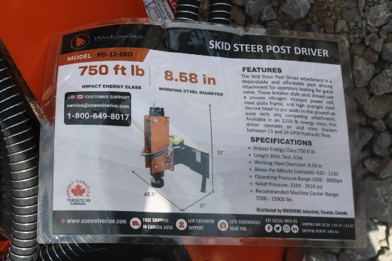 Wolverine Skidsteer Post Driver