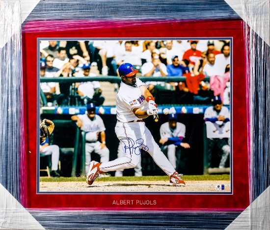 ANAHIEM ANGELS ALBERT PUJOLS SIGNED PHOTO COLLAGE FRAMED