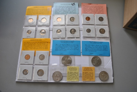 PROOF SET COINS & MEXICAN SILVER DOLLARS