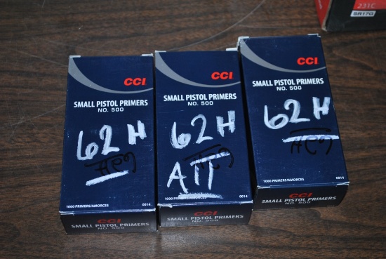 APPROX 3000 SMALL PISTOL PRIMERS- #500 CCI