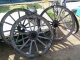 (3) ANTIQUE WAGON WHEELS