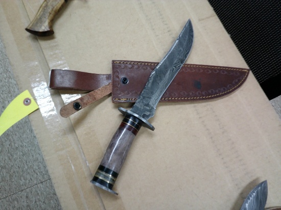 14" DAMASCUS BOWIE KNIFE