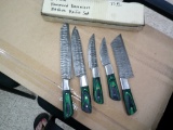 5 PC DAMASCUS HAMMERED KITCHEN KNIFE SET