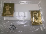 HONUS WAGNER & BOB FELLER GOLD BASEBALL CARDS