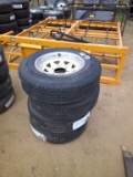 205-75R15 TIRES W/ 6-HOLE WHEELS-USED RIMS