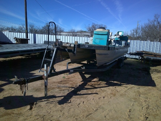 24FT WORK BARGE-TRITOON W/ 130HP HONDA MOTOR