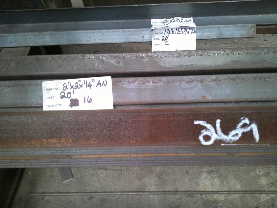 (16) PCS 2x2x1/4"x20FT ANGLE IRON