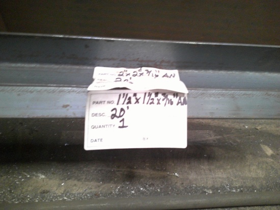 (1) PC 1 1/2x1 1/2x3/16"x20FT ANGLE IRON