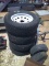 (4) 235-60R15 TIRES W/ 5-HOLE WHEELS