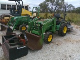 JD 4100 FARM TRACTOR W/ BOX BLADE & SHREDDER