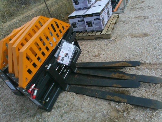 SET WOLVERINE 48" PALLET FORKS W/ HYD SLIDE