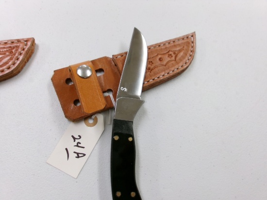 1084 HC STEEL MICARTA HANDLED KNIFE W/ SHEATH
