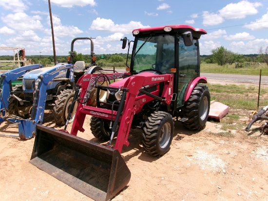 MAHINDRA 2538 CAB TRACTOR W/ 6FT SHREDDER