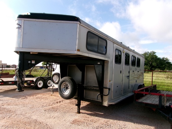 2016 HOMESTEAD G/N 3-HORSE SLANT LOAD TRLR- TITLE