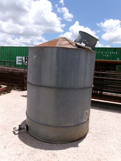 500 GAL GALV WATER STORAGE TANK- HOLES IN BOTTOM