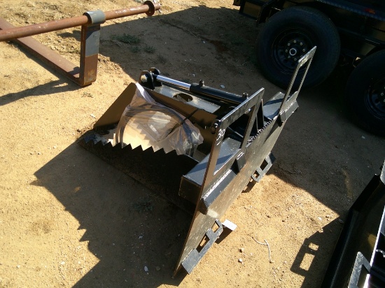 STUMP BUCKET W/ GRAPPLE F/ SKID STEER