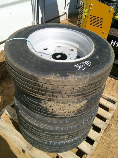 TRAIL FINDER 215-75R17.5 TIRES W/ 8-HOLE WHEELS