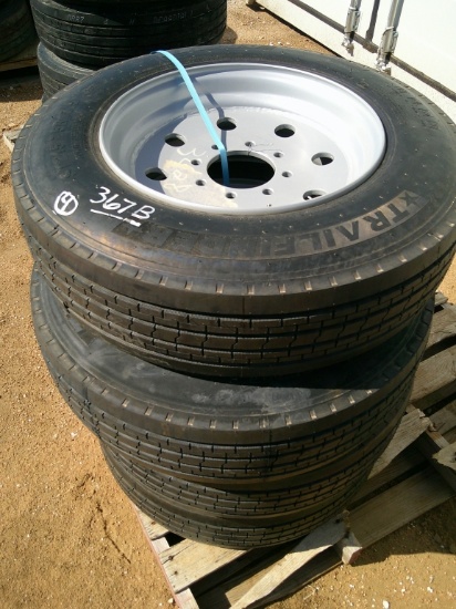TRAIL FINDER 215-75R17.5 TIRES W/ 8-HOLE WHEELS