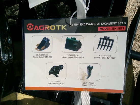 5 PC MINI EXCAVATOR ATTACHMENTS