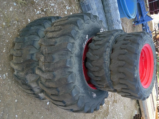 SET OF TRACTOR TIRES & WHEELS- 15.95- 25x80