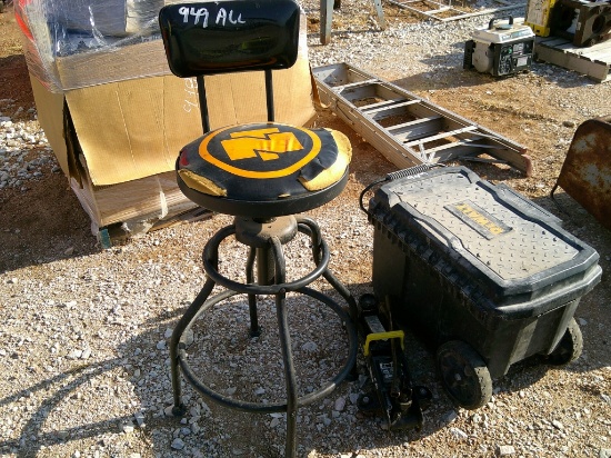 STOOL, FLOOR JACK, TOOL BOX