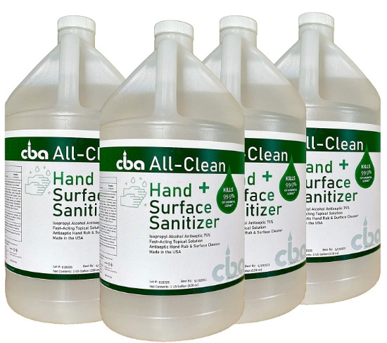 CBA All-Clean Hand + Surface Sanitizer, plus Face Masks