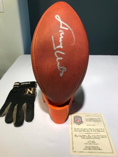 Johnny Unitas Signed Football w/ Letter of Authenticity