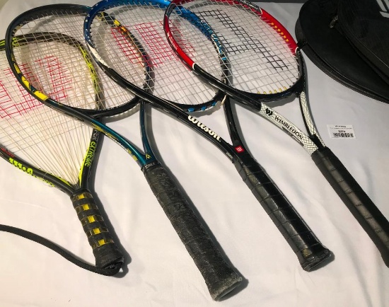 Four Tennis Racks
