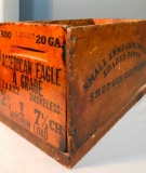 American Eagle Small Arms Loaded Paper Wooden Ammo Crate For Shot Gun Cartridges