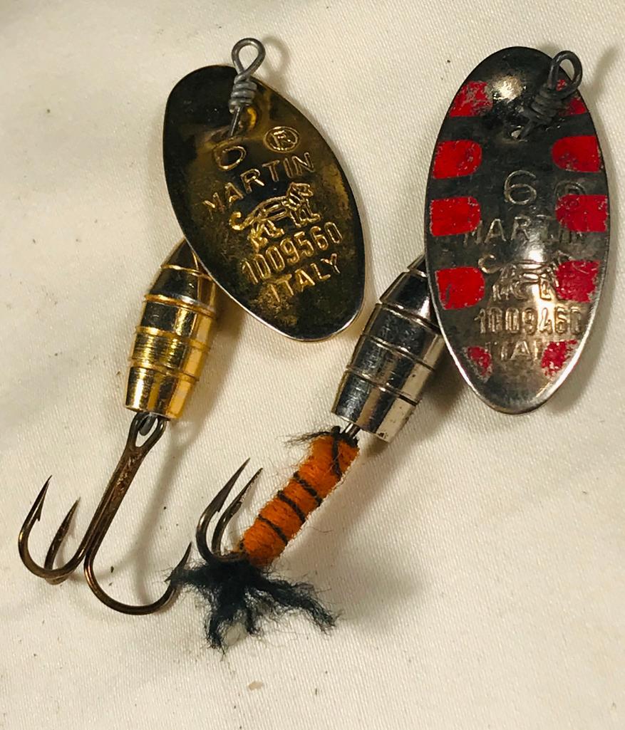 2) Vintage Martin Spinner Lures - Made in Italy