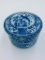 Chinese Blue Porcelain Era, Stacking Bowls w/ Lid. Peacock Design