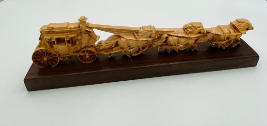 Carved Wooden Stagecoach