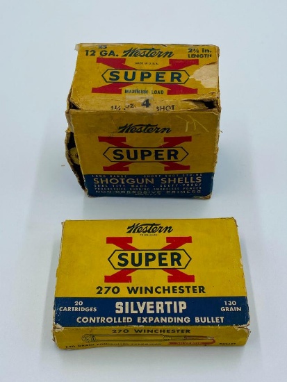 (1) Box 12 GA Ammo, (1) Box .270 Ammo
