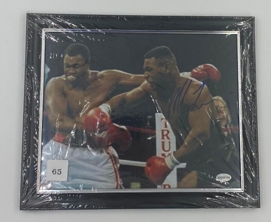 Vintage Mike Tyson Autographed Photo In BLUE Ink