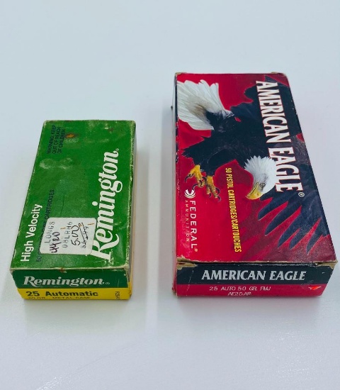 2 Boxes .25 ACP (100 rounds)