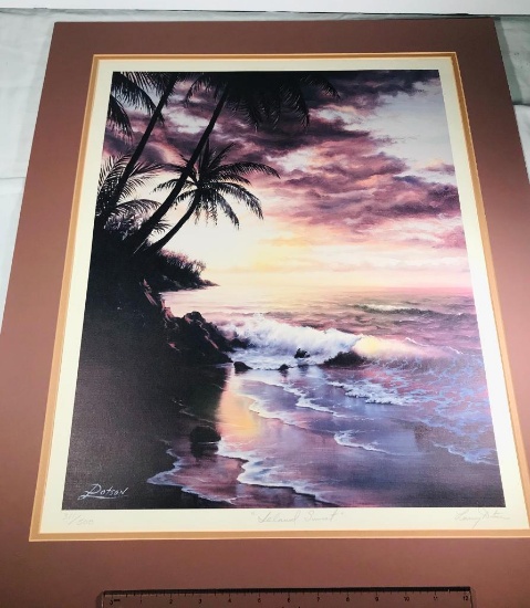 "Island Sunset" by Larry Dotson Signed Print