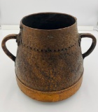 Rare Asian Hammered Copper Cauldron or Garden Planter or Coal or Log Pot. Circa 16th-17th Century