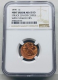 NGC 1999 1 Cent Mint Error MS 65 RD