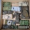 Tray Lot of 14 Die Cast, Plastic and Built Out Replica Model Military Tank and other Vehicles