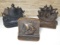 3 Pair Vintage Cast Iron Bookends
