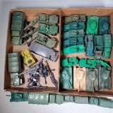 2 Flats FULL of Rubber & Plastic WWII Tanks, Transport and other Vehicles
