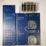 Tray lot of 6 Partial to Complete Coin Albums and Coin Changer