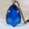 Blue Stained Glass Hanging Swag Lamp