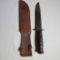 Us Camillus Fighting Knife & Leather Sheath